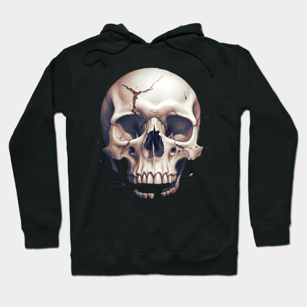 Broken Jaw Skull Hoodie by Mortal Goods